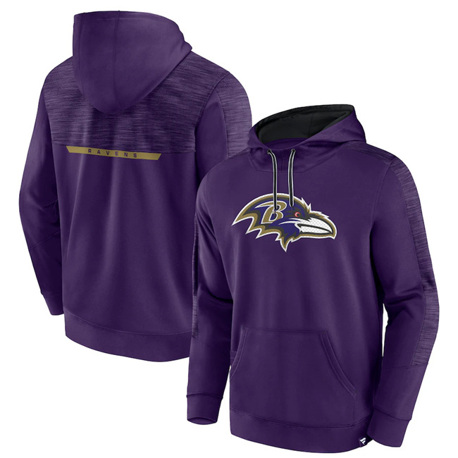 Men's Baltimore Ravens Purple Defender Evo Pullover Hoodie Men's Baltimore Ravens Purple Defender Evo Pullover Hoodie